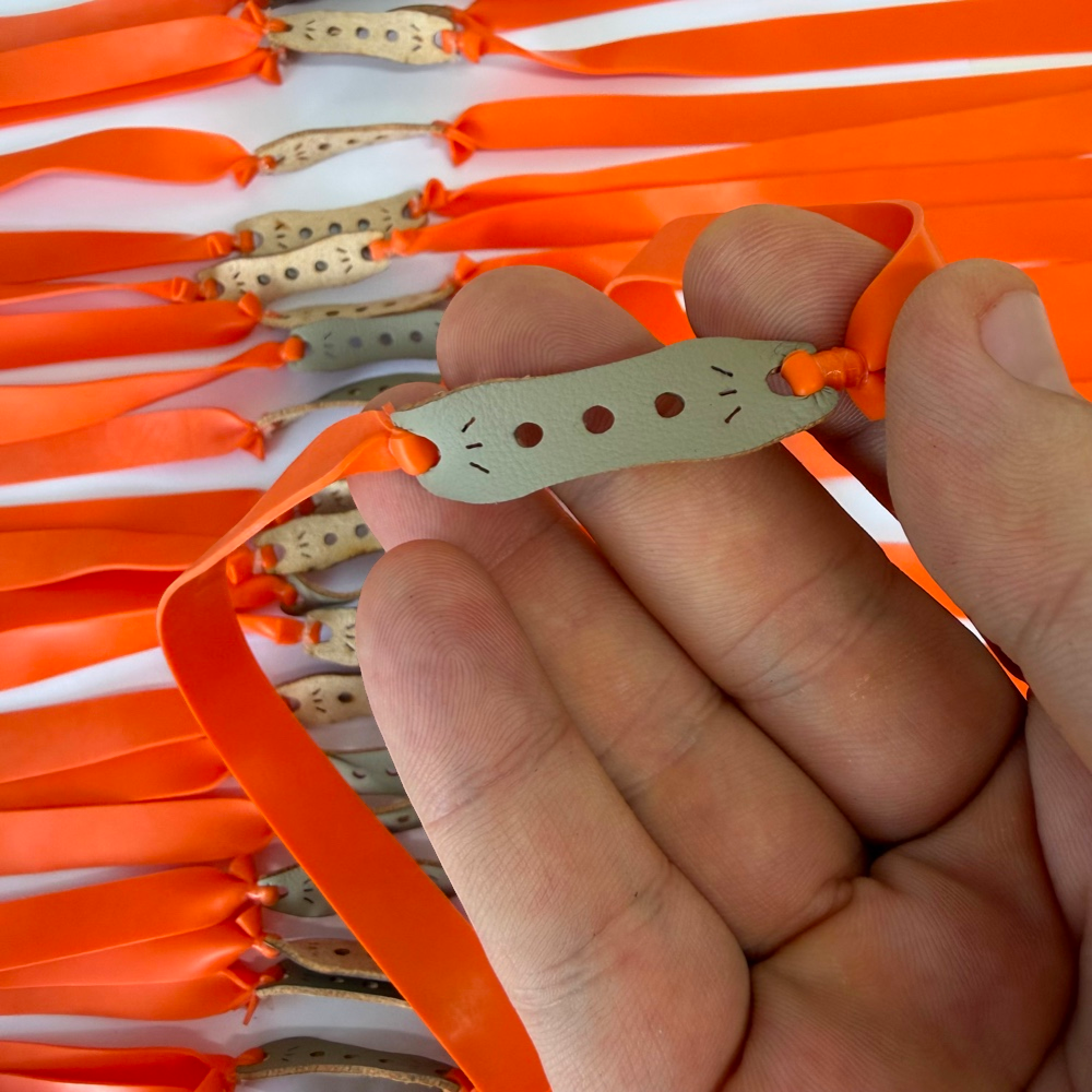 Close-up of premium natural latex band showing band for performance shooting | Armament Mfg.