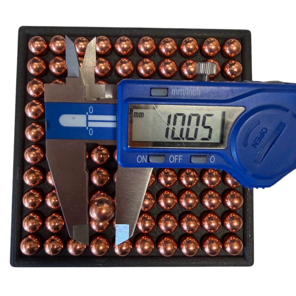 10mm Gold Standard Slingshot Ammo Plated Ball Bearings 100pcs Caliper Measurement