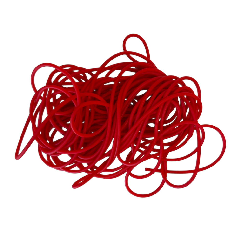 Red 1636 premium latex tube 1 meter length with 1.6mm inner diameter and 3.6mm outer diameter for tubular slingshot bands | Armament Mfg.