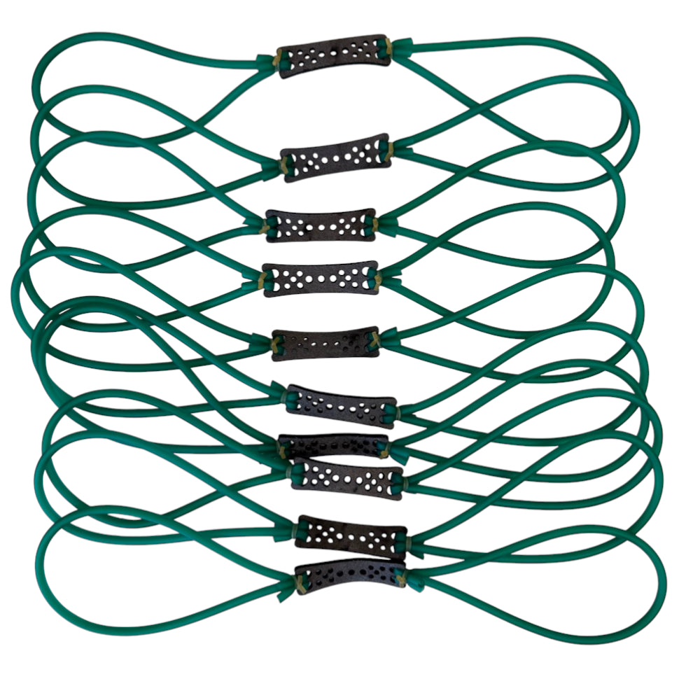 1745 latex looped tube slingshot bands in green colour | Armament Mfg.