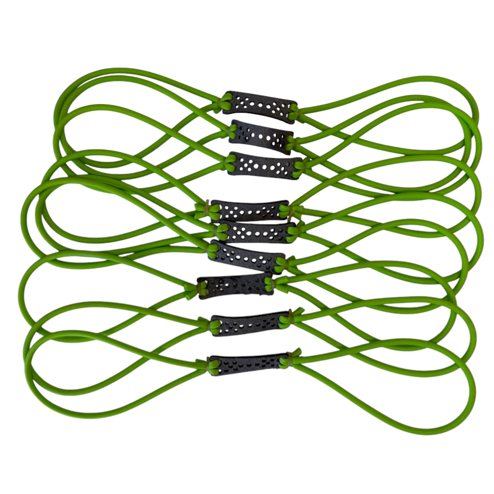 1745 latex looped tube slingshot bands in neon green colour | Armament Mfg.