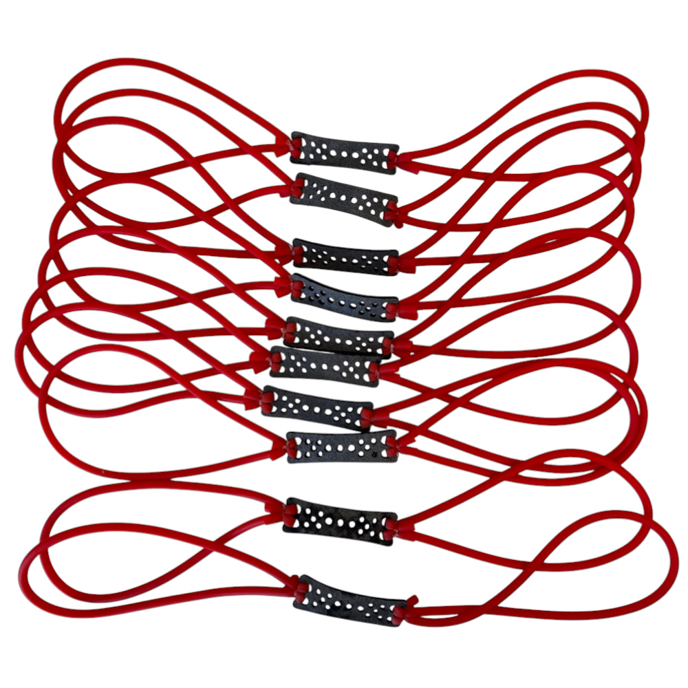 1745 latex looped tube slingshot bands in red colour | Armament Mfg.