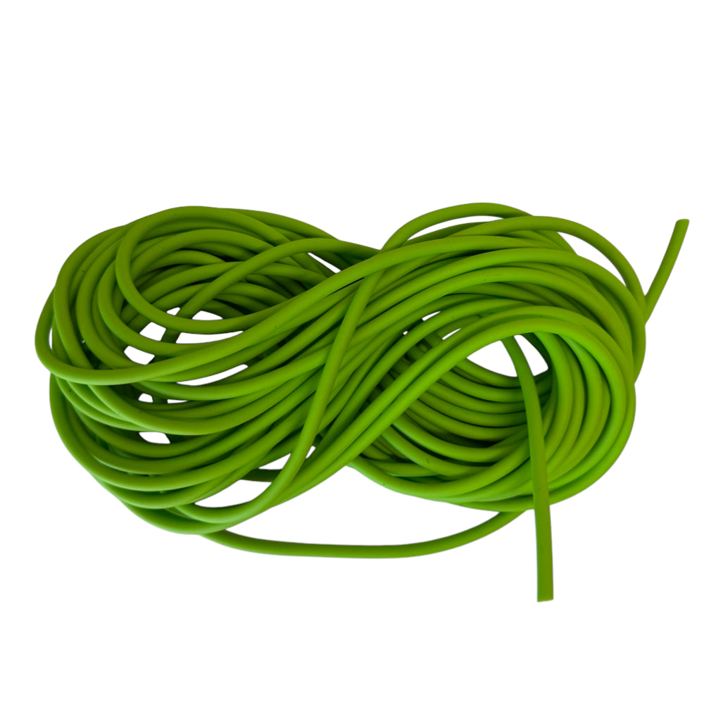 Neon green 1842 premium latex tube 1 meter length with 1.8mm inner diameter and 4.2mm outer diameter for tubular slingshot bands | Armament Mfg.