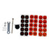 Detail view of mini steel gong target with replaceable target stickers and mounting hardware included | Armament Mfg.