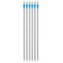 Set of six arrows with green nocks on a white background
