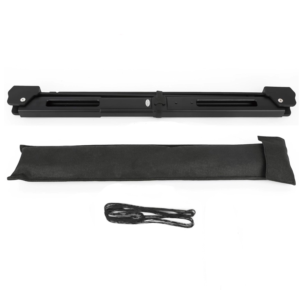 Detail view of portable folding bow showing 60cm folded length for easy transport and outdoor survival training | Armament Mfg.