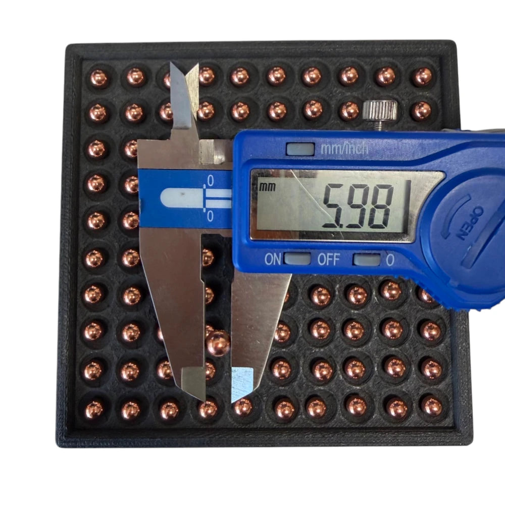 6mm Gold Standard Slingshot Ammo | Plated Ball Bearings 100pcs Caliper Measurement