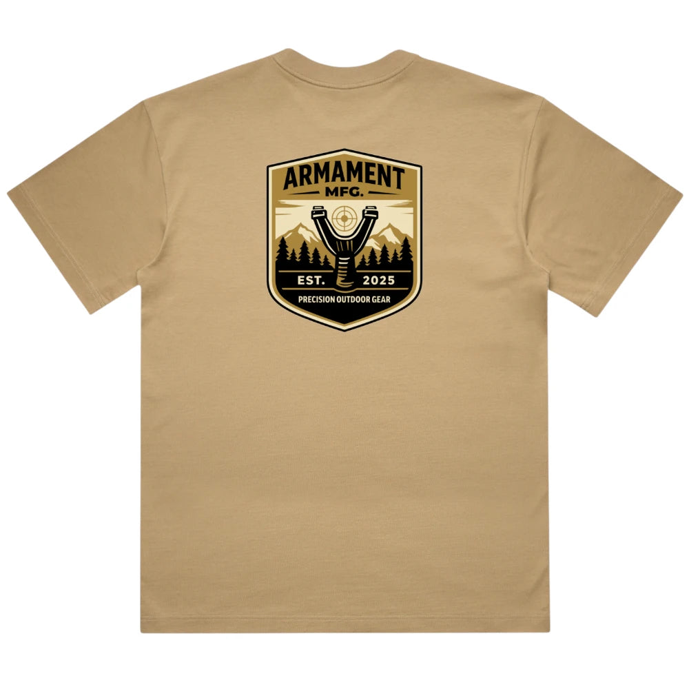 Armament Mfg. 5030 Box Tee- Khaki rear view | Armament Mfg.