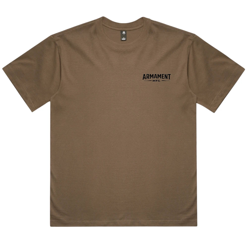 Armament Mfg. 5030 Box Tee- Walnut front view | Armament Mfg.