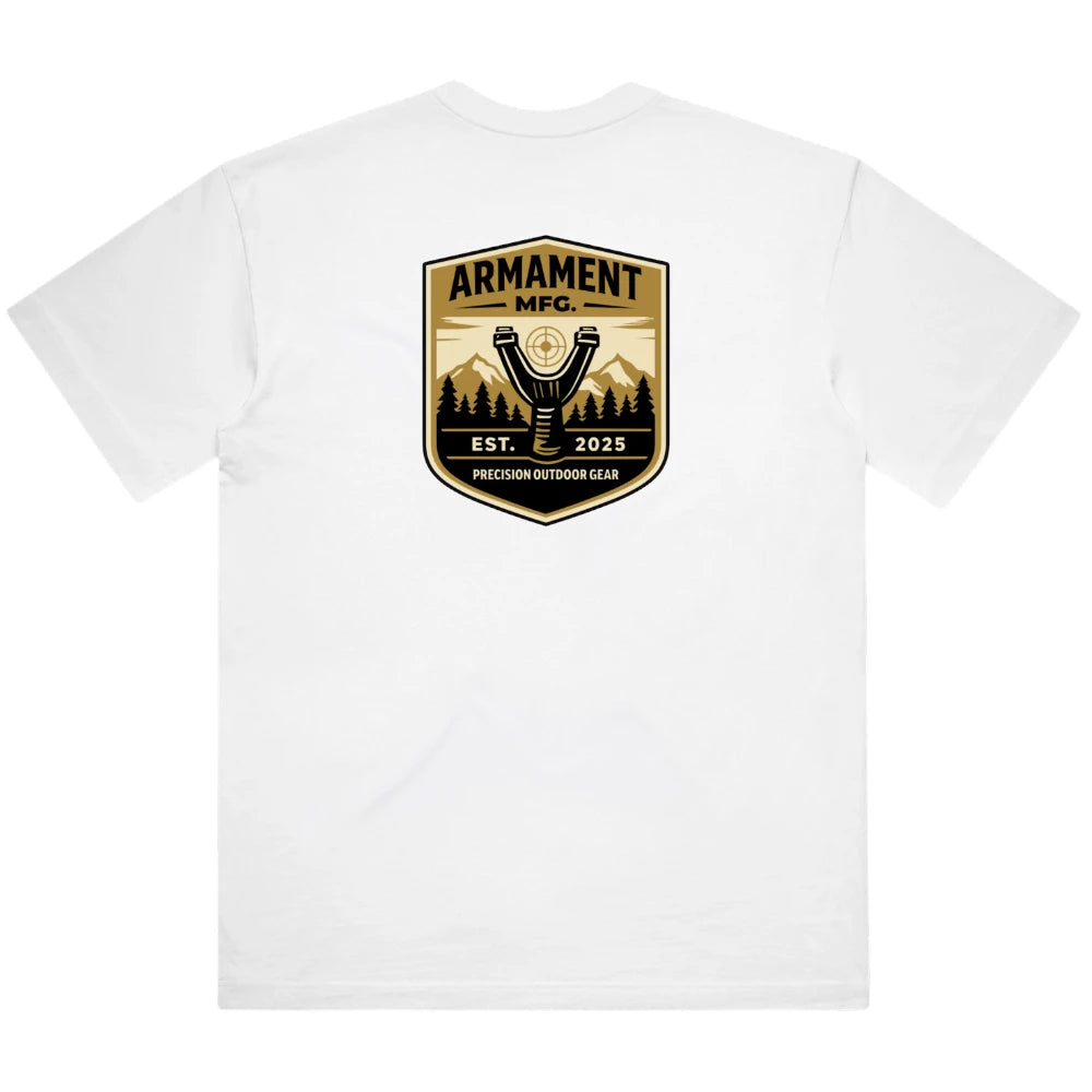 Armament Mfg. 5030 Box Tee- White rear view | Armament Mfg.