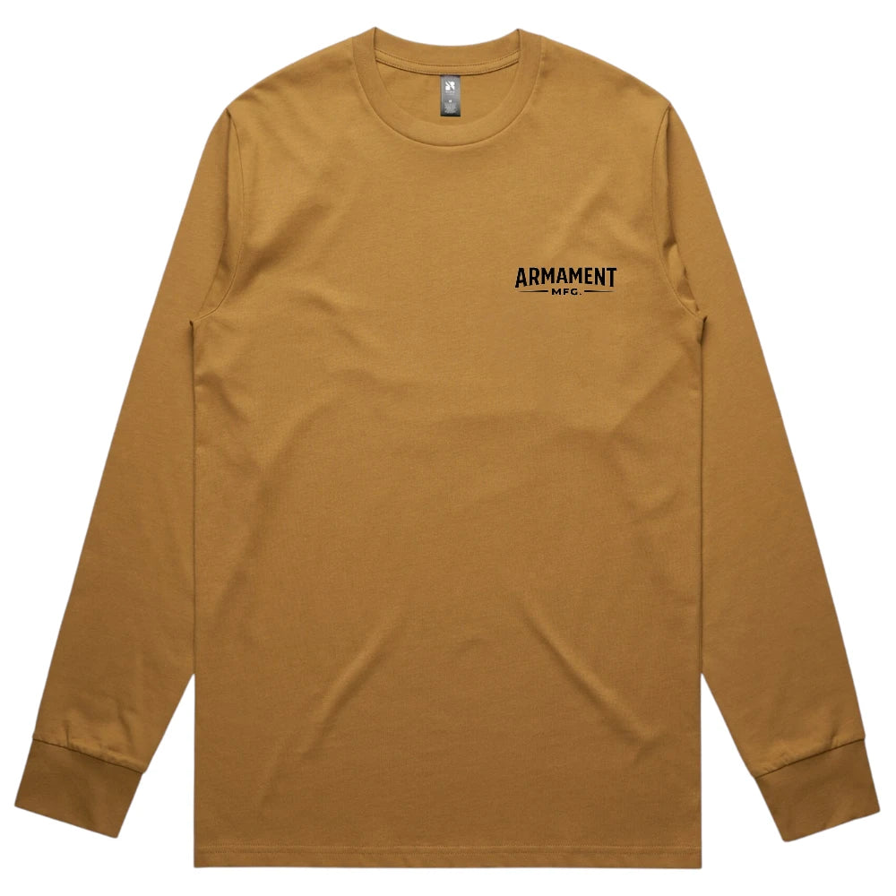 Armament Mfg. 5071 Classic L/S Tee- Camel front view | Armament Mfg.