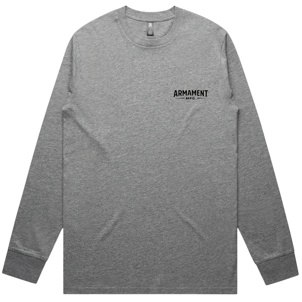 Armament Mfg. 5071 Classic L/S Tee- Grey Marle front view | Armament Mfg.
