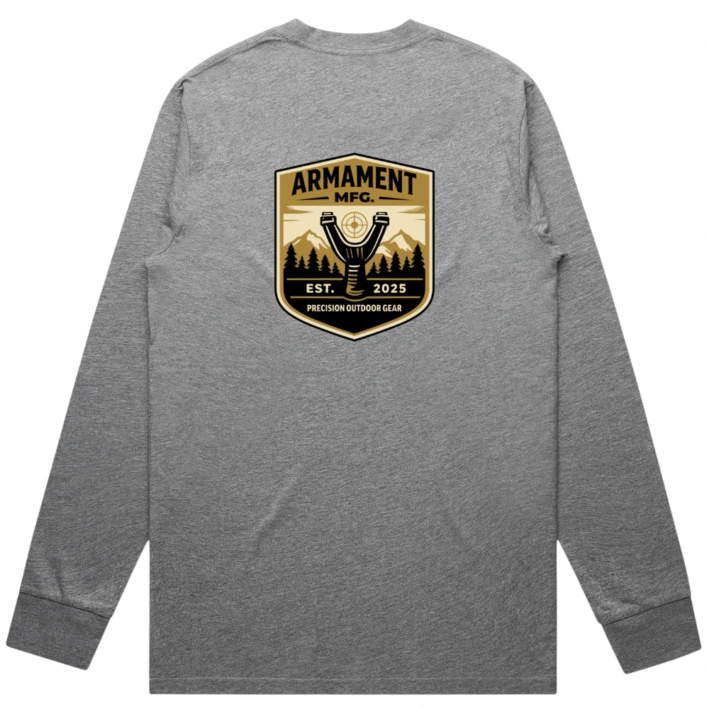 Armament Mfg. 5071 Classic L/S Tee- Grey Marle rear view | Armament Mfg. 