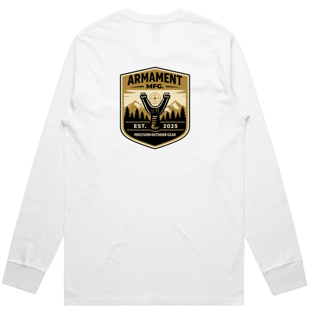 Armament Mfg. 5071 Classic L/S Tee- White rear view | Armament Mfg.
