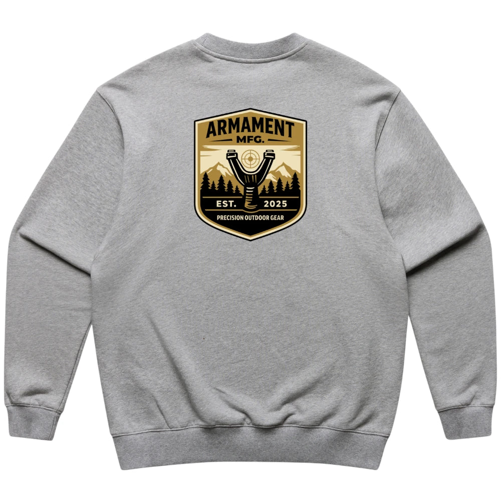 Armament Mfg. 5150 Made Crew- Grey Marle rear view | Armament Mfg.