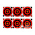 Fluorescent 3-inch reactive splatter target stickers 6-pack with self-adhesive backing for instant impact feedback on slingshot hits | Armament Mfg.