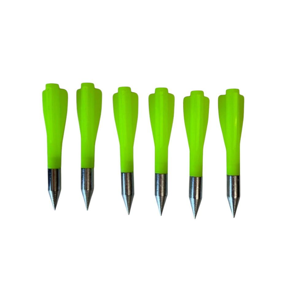 Mystery darts 6-pack with mixed steel and composite construction for precision target shooting and experimental setups | Armament Mfg.