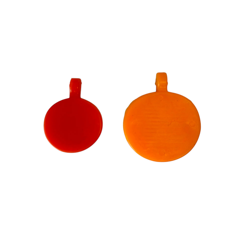Fluorescent silicone slappy spinner targets 2-pack with 4cm and 3cm diameters for reactive motion slingshot practice | Armament Mfg.