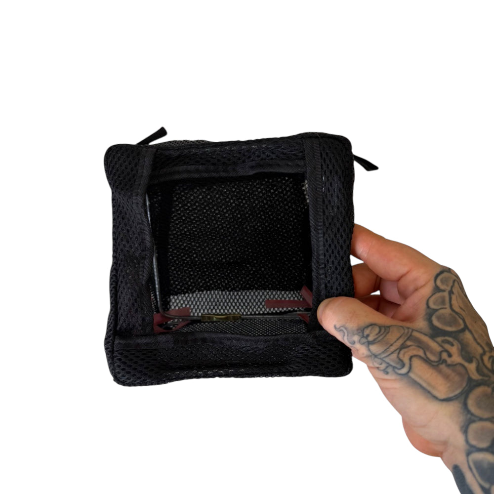 Black foldable slingshot catch box with reinforced fabric for capturing ammo and reducing ricochet | Armament Mfg.